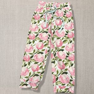 SweetHoney Girls Floral Lounge Pants Pink Green Elastic Waist 3T Dreamer Peony